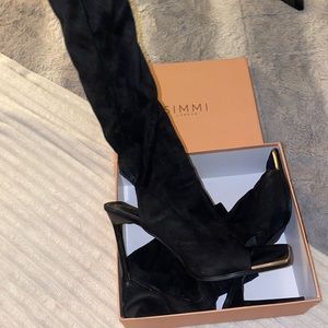 Knee high velvet boots